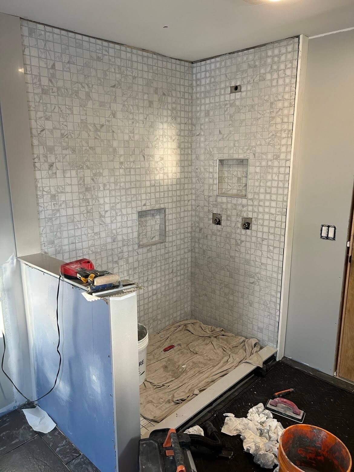 Bathroom Tile Work - In Progress