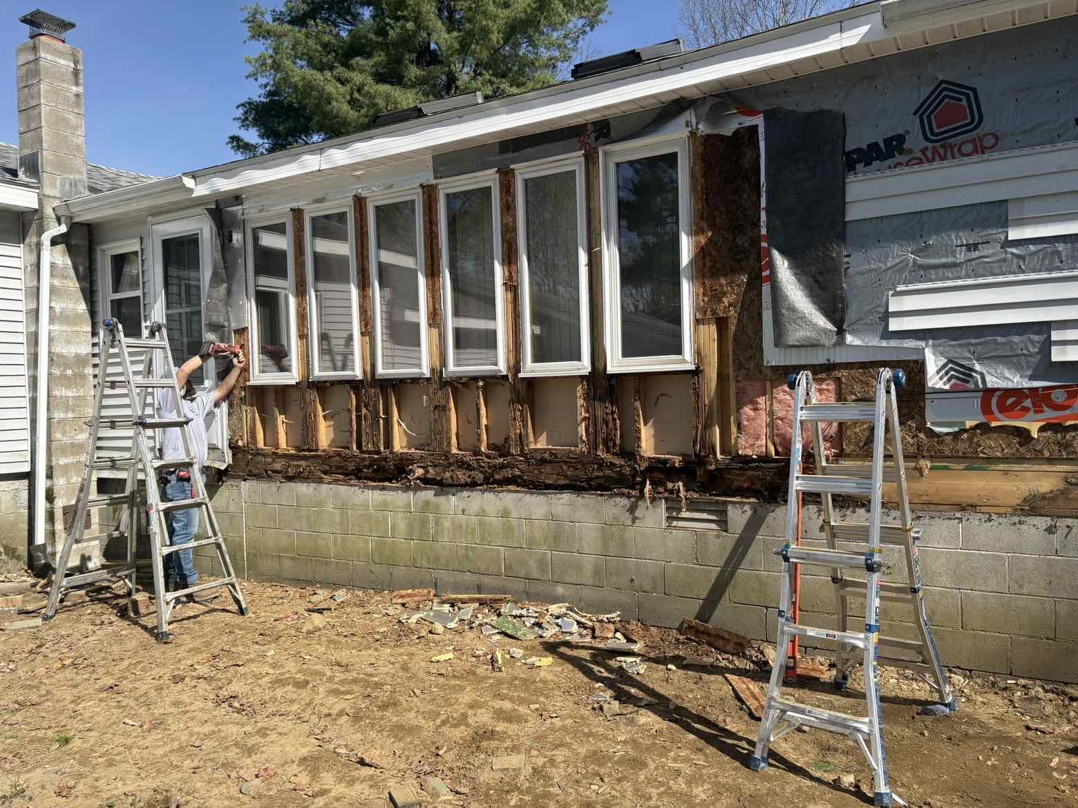 Rotted Siding Removed