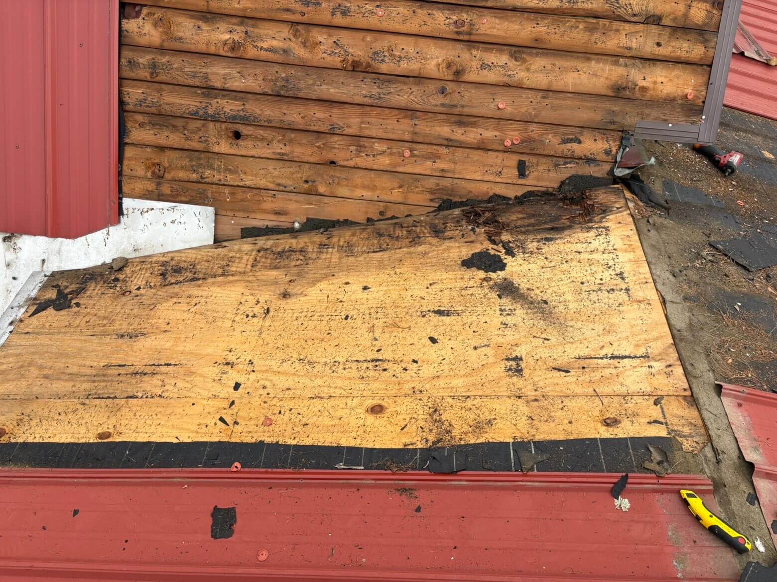 Roof Repair & Sheathing - Before